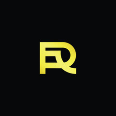 Minimal elegant monogram art logo. Outstanding professional trendy awesome artistic R RP PR initial based Alphabet icon logo. Premium Business logo gold color on black background
