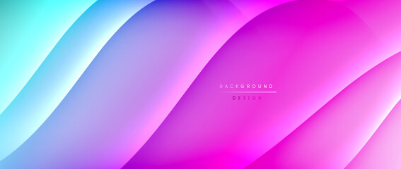Obraz premium Fluid gradient waves with shadow lines and glowing light effect, modern flowing motion abstract background for cover, placards, poster, banner or flyer