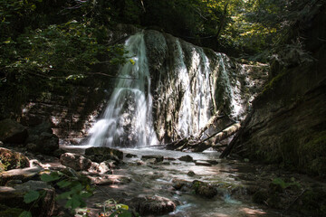 Erfelek waterfall in Sinop and green landscape