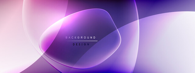 Vector abstract background - liquid bubble shapes on fluid gradient with shadows and light effects. Shiny design template for text