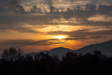 Obraz premium Mountain edge range landscape. High rocks mountains.