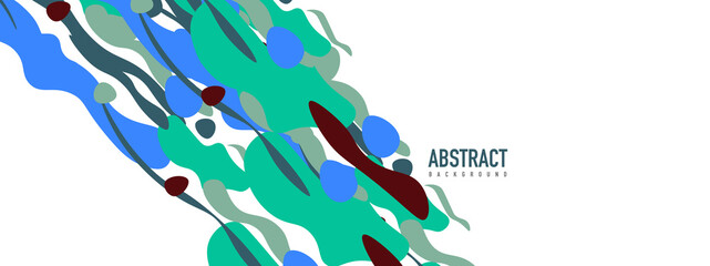 Trendy liquid style shapes abstract design, dynamic vector background for placards, brochures, posters, web landing pages, covers or banners