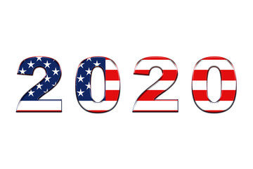 USA presidential election 2020 american vote, horizontal banner design on white background. Illustration.
