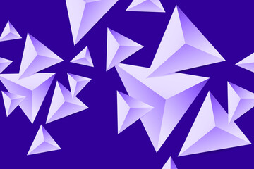 Background from triangular peramides. Modern abstract geometric design. Applicable for banners, brochures, covers, flyers. 3D illustration.