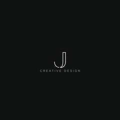 Abstract letter j logo design. Creative,Premium Minimal emblem design template. Graphic Alphabet Symbol for Corporate Business Identity. 