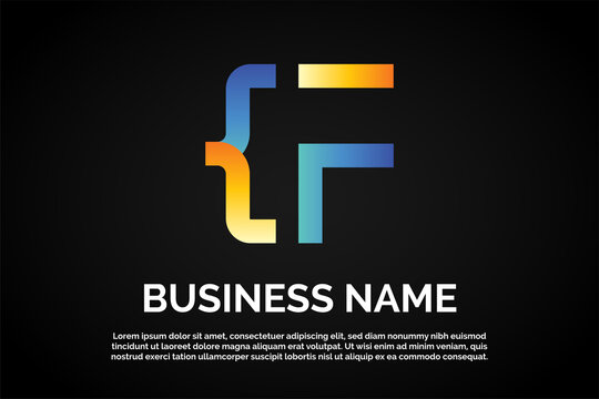 Coding Logo Template Letter f