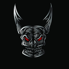 the death skull line pop art potrait logo colorful design with dark background. Isolated black background for t-shirt, poster, clothing, merch, apparel, badge design