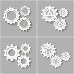 Metal gears. Factory gears vector icon. Mechanical gear. The image of the gear. Machine gear. Cogwheel gear