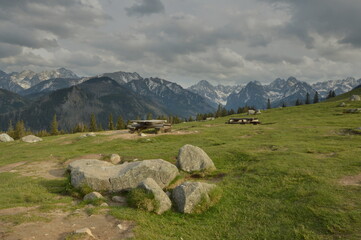 Poland Tatra Mountains. Cloudy sky on Rusinowa Polana. © Tomek
