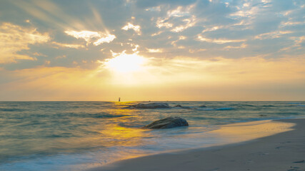 Colorful sunrise on the beach