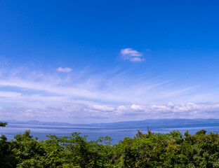 Fototapeta na wymiar 長崎県大村市の大村湾サービスエリアから見た大村湾の風景