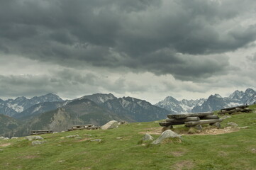 Poland Tatra Mountains. Views from Rusinowa Polana. Cloudy sky. © Tomek