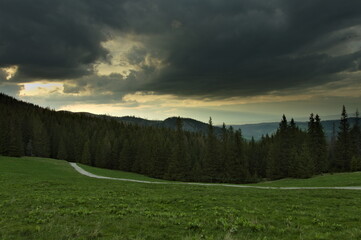 Poland Tatra Mountains. Views from Rusinowa Polana. Cloudy sky. © Tomek