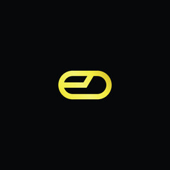 Minimal elegant monogram art logo. Outstanding professional trendy awesome artistic ED DE initial based Alphabet icon logo. Premium Business logo gold color on black background