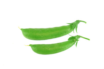 close up on fresh sugar pea isolated on white background