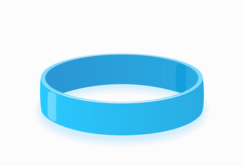 Color glossy silicone wristband. Realistic vector illustration