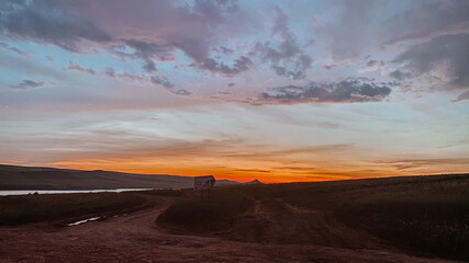 Fototapeta premium sunset on the road