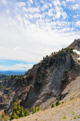 Beautiful Nature in Summer Season at Crater Lake National Park Famous Tourist Attractions in Oregon State, USA.