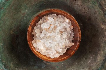 Salt concept with old presentation bowl