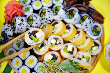 sushi rolls on a plate