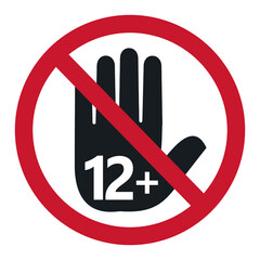 12 years old age limit icon