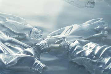 水面に漂うペットボトルと環境汚染