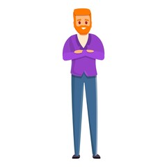 Art director red beard icon. Cartoon of art director red beard vector icon for web design isolated on white background