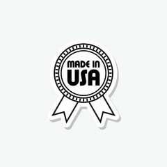 Made in USA labels sticker isolated on gray background