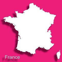 map of france pink background