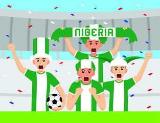 Nigeria Supporters in flat design Stock Vectors