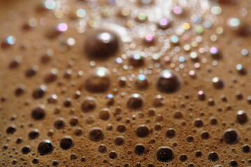 Macro of aroma coffee foam bubble