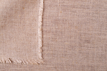 Brown burlap background.