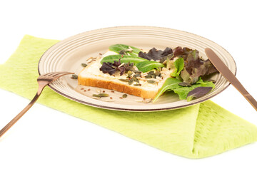 Sandwich with butter and seeds
