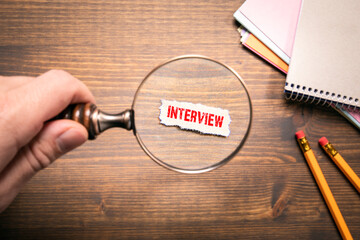INTERVIEW. Job search, career opportunities and promotion concept