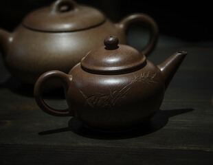 teapot on a wooden table