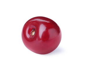 Sweet red juicy cherry isolated on white