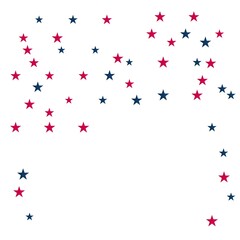 Vector Illustration of Stars with Red and Blue Color.