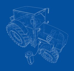 Electric Farm Tractor Charging Station Sketch