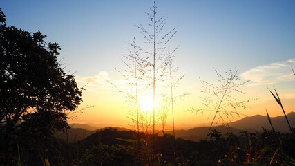 sunset in the mountains