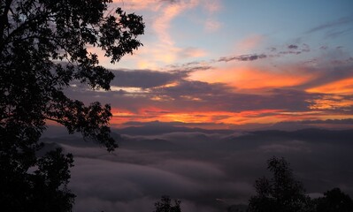 Fototapeta premium sunset in the mountains