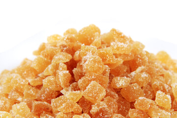 candied ginger isolated