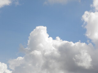 White clouds and blue sky background