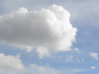 White clouds and blue sky background