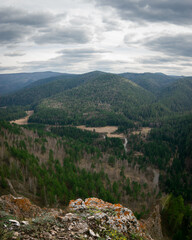 Fototapeta na wymiar View of the mountains, river canyon