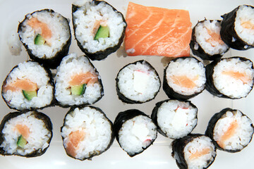 homemade sushi isolated