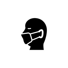 mask on face icon vector symbol template