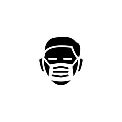 mask on face icon vector symbol template