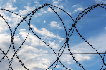 barbwire on sky background