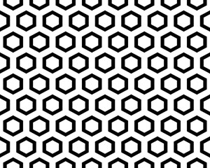 Seamless geometric pattern with hexagons on a white background