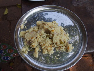 Local food eaten by the locals, Badami, Karnataka, South India, India